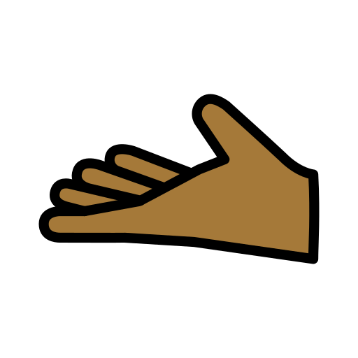 Рука долонею вгору: темний тон шкіри для OpenMoji 15.1