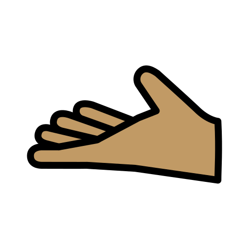 Рука долонею вгору: середній тон шкіри для OpenMoji 15.1