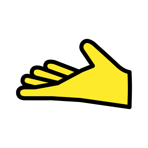 Рука долонею вгору для OpenMoji 15.1