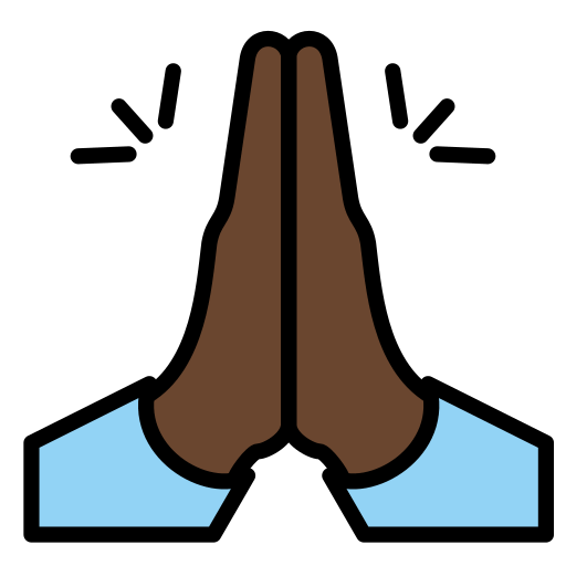 Ладони лодочкой: очень темный тон кожи для OpenMoji 15.1