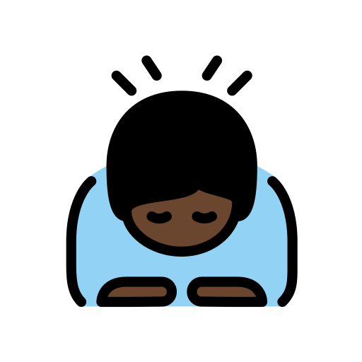 Людина кланяється: дуже темний тон шкіри для OpenMoji 15.1