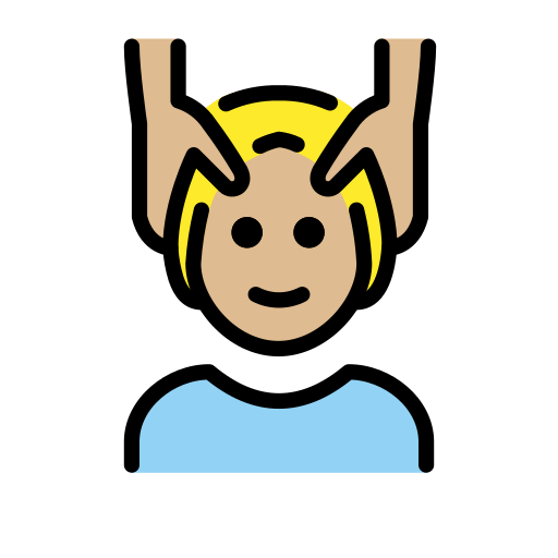 Людині масажують обличчя: світлий тон шкіри для OpenMoji 15.1