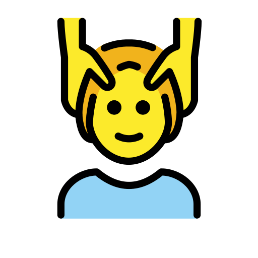 Людині масажують обличчя для OpenMoji 15.1