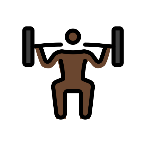 Важкоатлет: дуже темний тон шкіри для OpenMoji 15.1