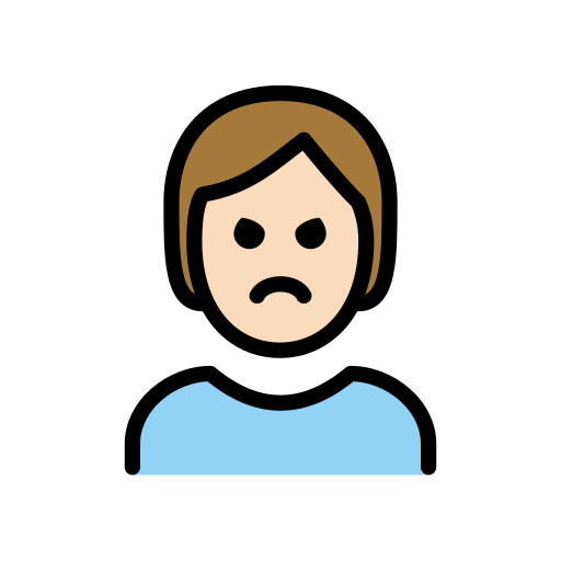 Обиженный человек: очень светлый тон кожи для OpenMoji 15.1