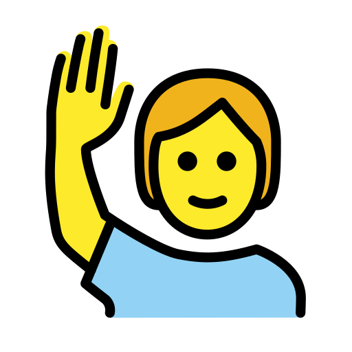 Людина з піднятою рукою для OpenMoji 15.1