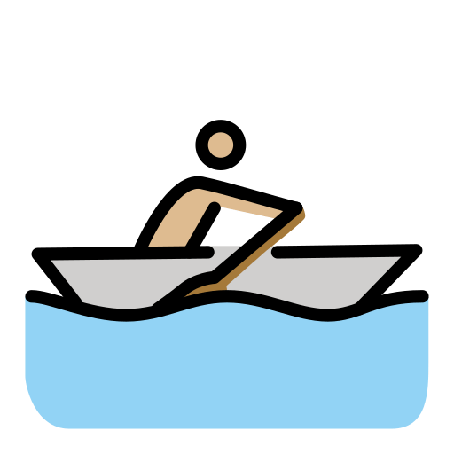 Веслування: світлий тон шкіри для OpenMoji 15.1