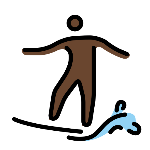 Серфінг: дуже темний тон шкіри для OpenMoji 15.1