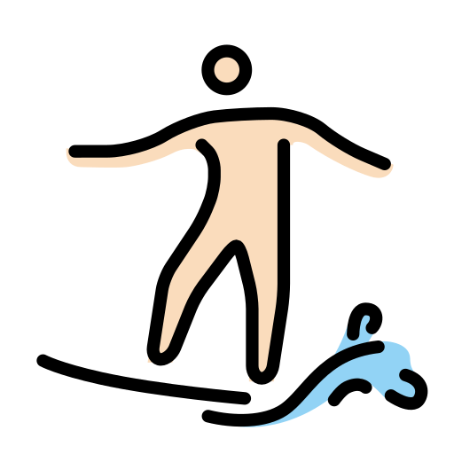 Серфінг: дуже світлий тон шкіри для OpenMoji 15.1
