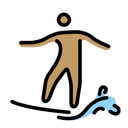 Серфінг: середній тон шкіри для OpenMoji 15.1