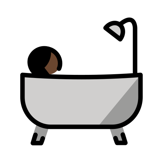 Человек в ванне: очень темный тон кожи для OpenMoji 15.1