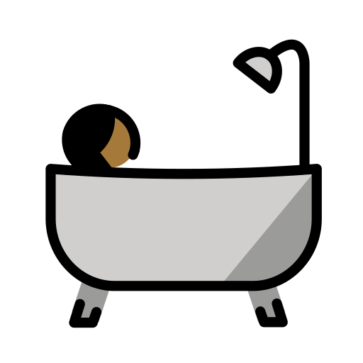 Людина у ванні: темний тон шкіри для OpenMoji 15.1