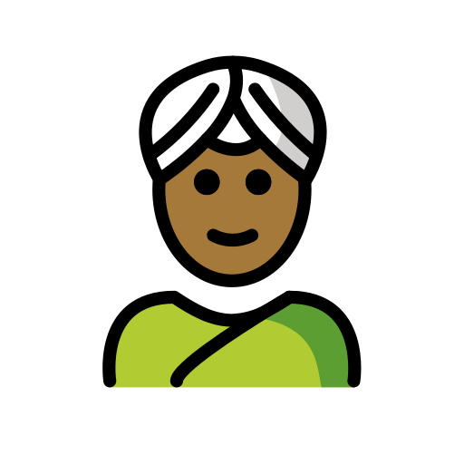 Людина в тюрбані: темний тон шкіри для OpenMoji 15.1