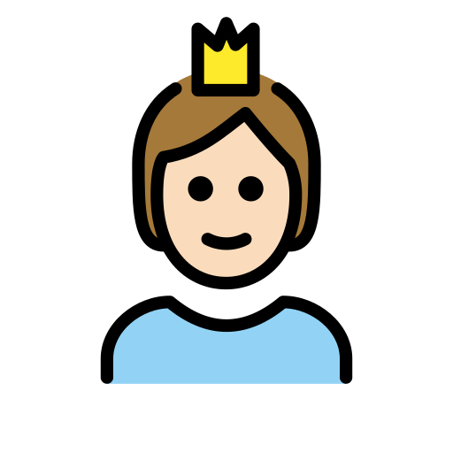 Людина з короною: дуже світлий тон шкіри для OpenMoji 15.1