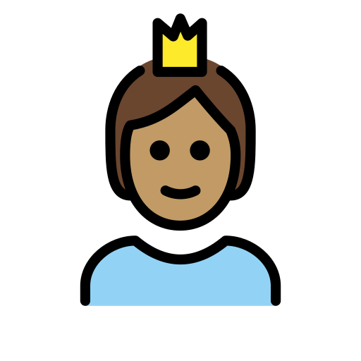 Людина з короною: середній тон шкіри для OpenMoji 15.1
