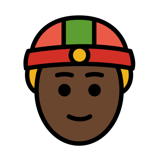 Чоловік у китайській шапці: дуже темний тон шкіри для OpenMoji 15.1