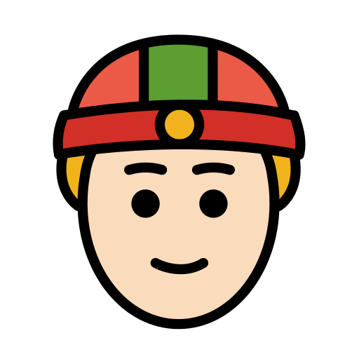 Мужчина в китайской шапке: очень светлый тон кожи для OpenMoji 15.1