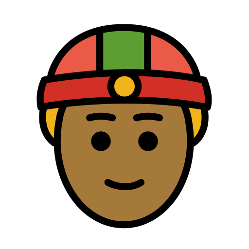 Чоловік у китайській шапці: темний тон шкіри для OpenMoji 15.1