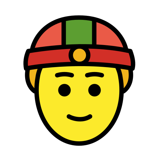 Чоловік у китайській шапці для OpenMoji 15.1