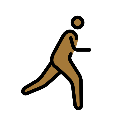 Людина біжить праворуч: середньо-темний тон шкіри для OpenMoji 15.1