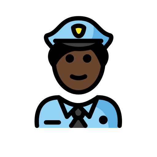 Полицейский: очень темный тон кожи для OpenMoji 15.1