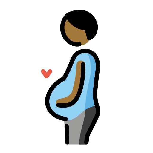 Вагітний чоловік: темний тон шкіри для OpenMoji 15.1