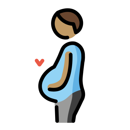 Вагітний чоловік: середній тон шкіри для OpenMoji 15.1