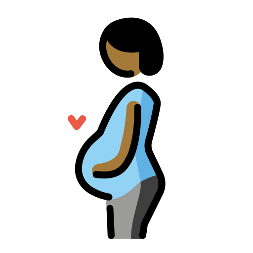 Вагітна людина: темний тон шкіри для OpenMoji 15.1