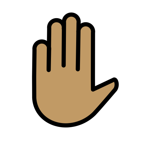 Піднята ліва долоня: середній тон шкіри для OpenMoji 15.1