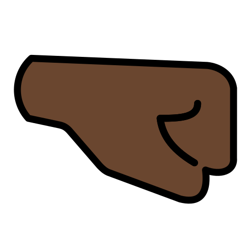 Кулак праворуч: дуже темний тон шкіри для OpenMoji 15.1