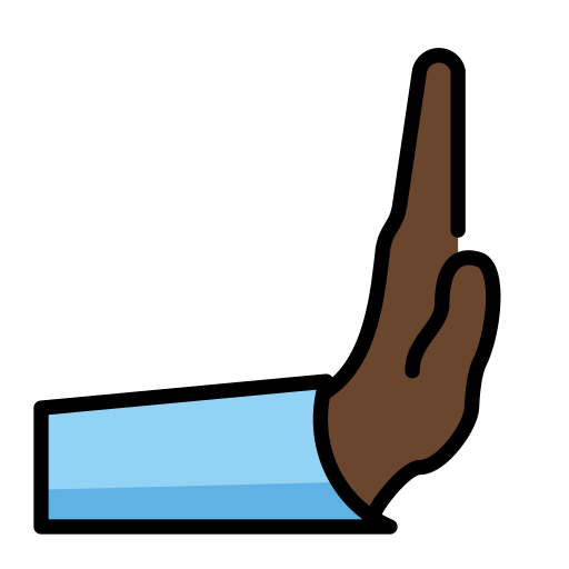 Штовхаюча рука вправо: темний тон шкіри для OpenMoji 15.1