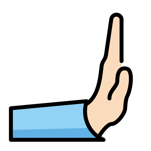 Штовхаюча рука вправо: світлий тон шкіри для OpenMoji 15.1