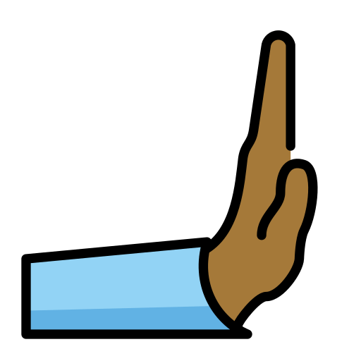 Штовхаюча рука вправо: середньо-темний тон шкіри для OpenMoji 15.1