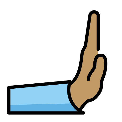 Nach rechts drückende Hand: Mittlere Hautfarbe