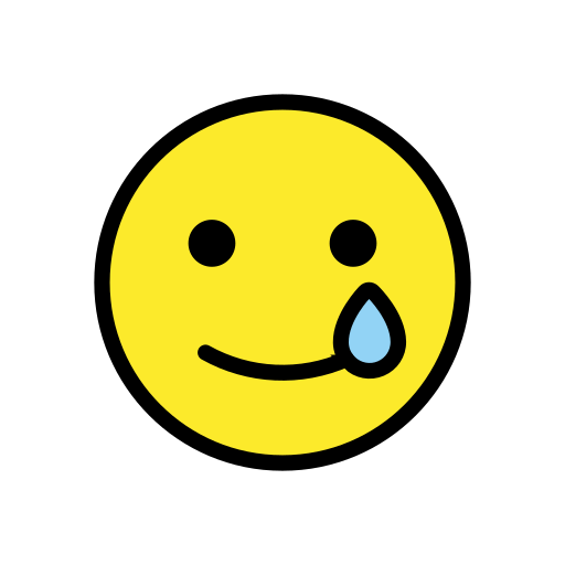 Улыбающееся лицо со слезой для OpenMoji 15.1