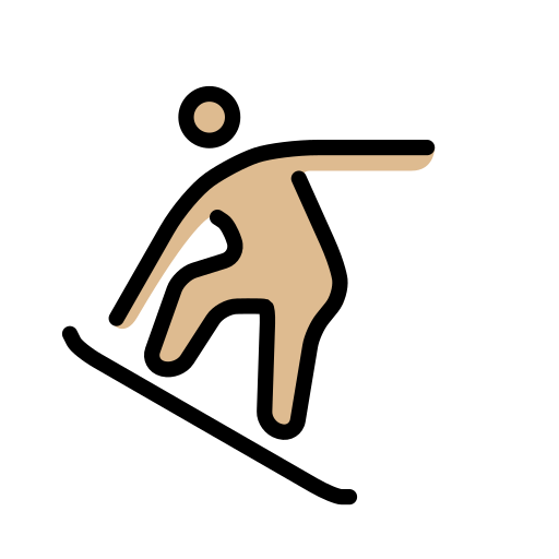 Сноубордист: світлий тон шкіри для OpenMoji 15.1