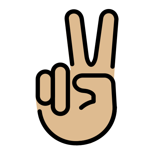Жест V: світлий тон шкіри для OpenMoji 15.1