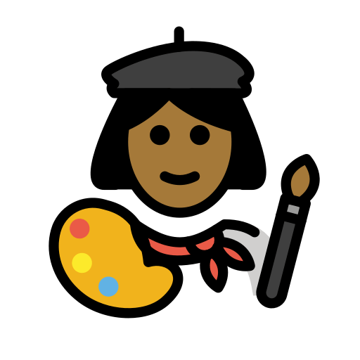 Художница: темный тон кожи для OpenMoji 15.1