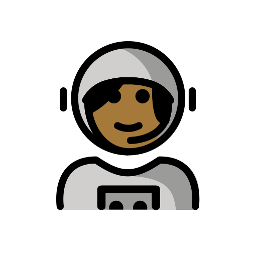 Жінка-космонавт: темний тон шкіри для OpenMoji 15.1
