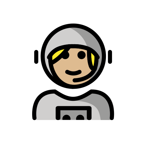 Жінка-космонавт: світлий тон шкіри для OpenMoji 15.1