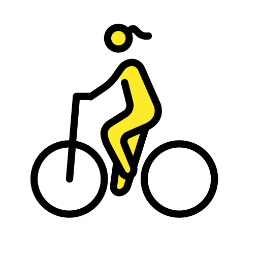Жінка на велосипеді для OpenMoji 15.1
