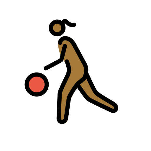 Жінка з м'ячем: темний тон шкіри для OpenMoji 15.1