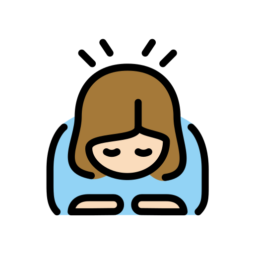 Женщина кланяется: очень светлый тон кожи для OpenMoji 15.1