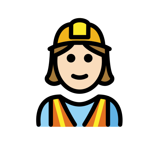 Жінка-будівельник: дуже світлий тон шкіри для OpenMoji 15.1