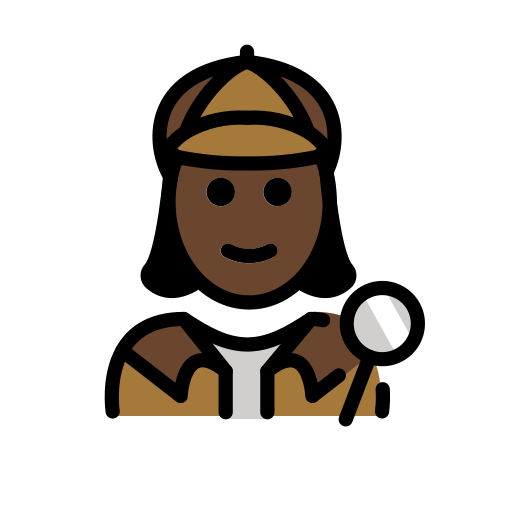 Жінка-детектив: дуже темний тон шкіри для OpenMoji 15.1