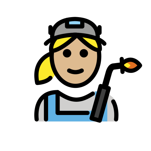 Працівниця: світлий тон шкіри для OpenMoji 15.1