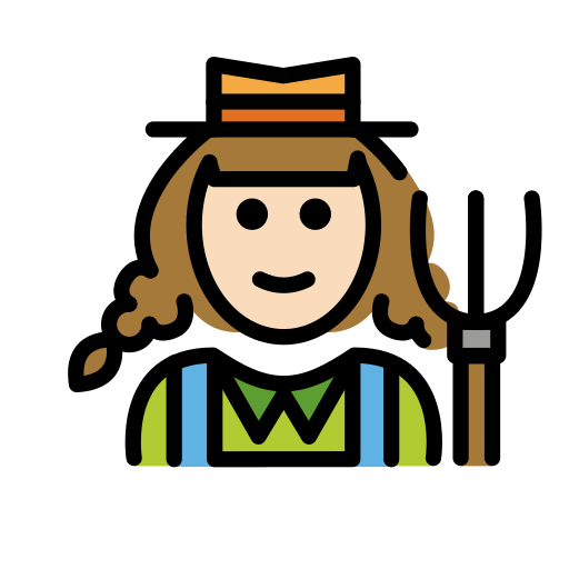 Жінка-фермер: дуже світлий тон шкіри для OpenMoji 15.1