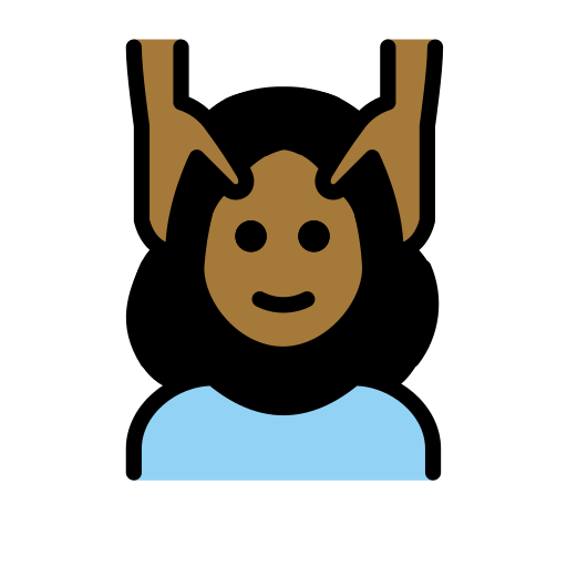 Женщине массируют лицо: темный тон кожи для OpenMoji 15.1