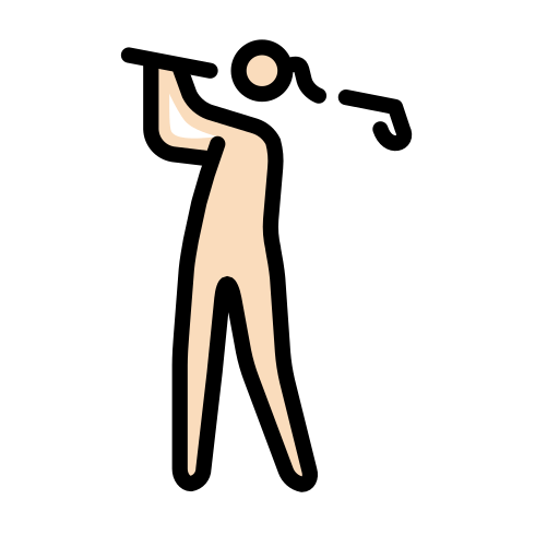 Жінка грає в гольф: дуже світлий тон шкіри для OpenMoji 15.1