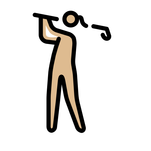 Жінка грає в гольф: світлий тон шкіри для OpenMoji 15.1